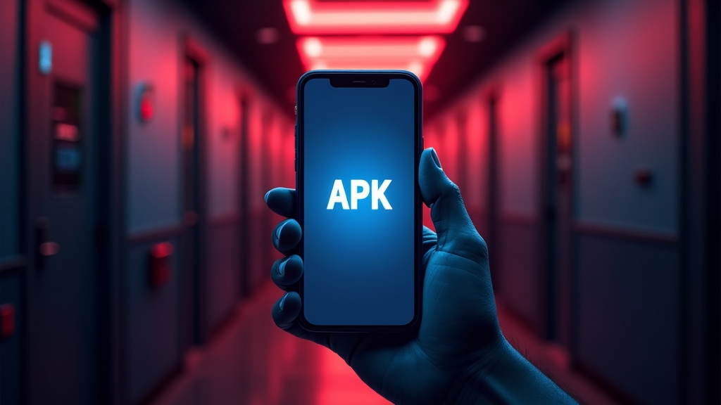 Smartphone mit APK-Installation in dunkler Casino-Atmosphäre