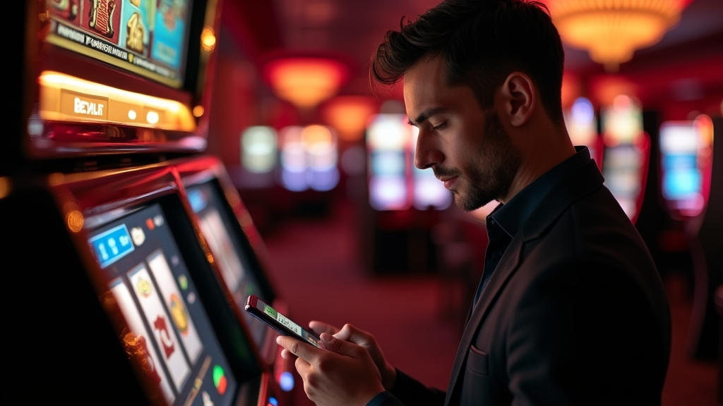 Bestandskunde prüft Bonusangebot auf dem Smartphone im Casino
