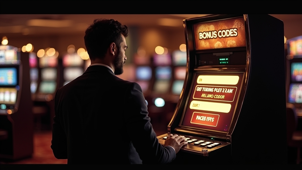 Neuer Spieler prüft Bonuscode an der Registrierung im dunklen Casino