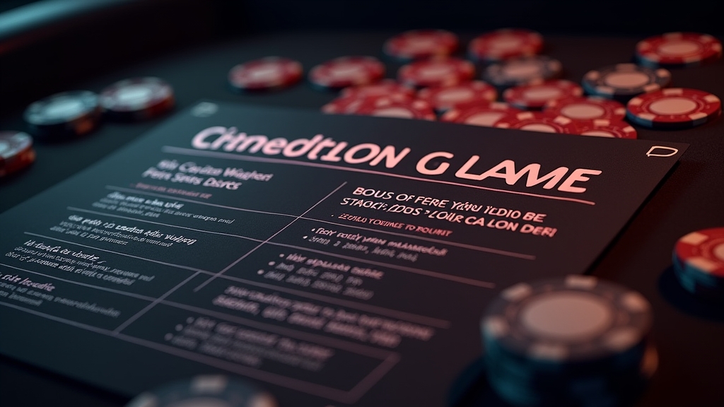 Bonusbedingungen und Umsatzanforderungen auf einem Casino-Tisch dargestellt