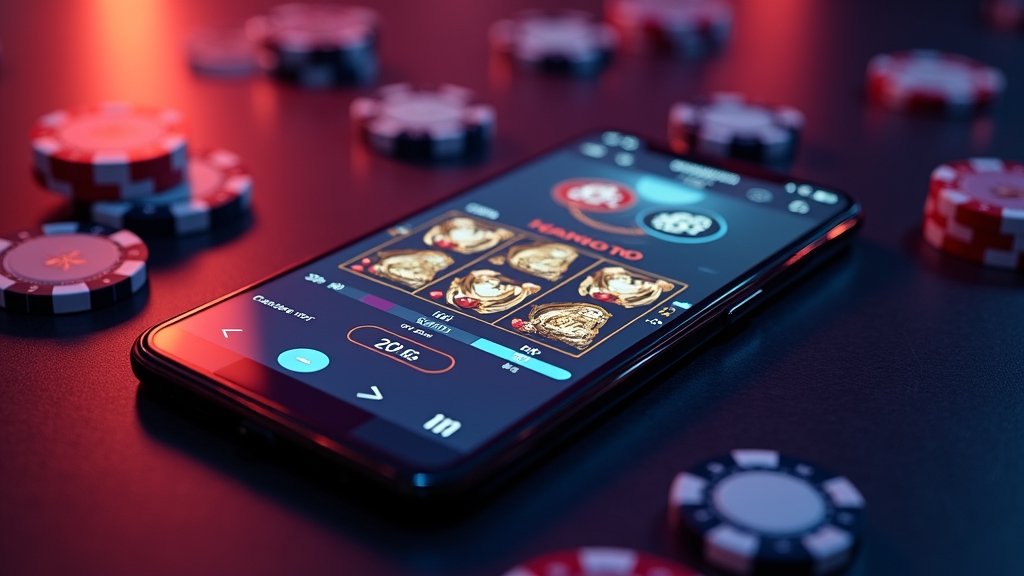 Smartphone mit Slots, Live-Spielen und Einzahlungsmenü