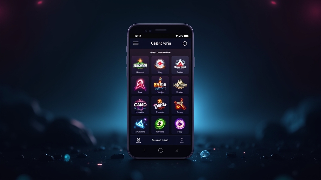 Moderne mobile Oberfläche mit klaren Menüs im Casino-Look
